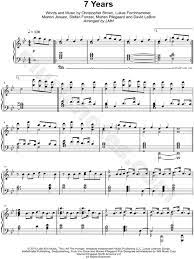28 sheet music scores tagged with arrangement. Lukas Graham 7 Years Advanced Piano Arrangement Sheet Music Piano Solo In G Minor Download Print Sku Mn0164646