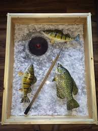 Ice Fishing Coffee Table 2 Taxidermy Decor Hunting Decor Fish Art