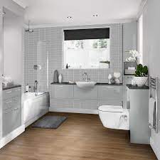 Grey kitchens with white worktops howdens bathrooms. Greenwich Gloss Grey Bathroom Fitted Bathrooms Howdens