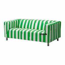 Black And White Striped Sofa Cover Ikea Klippan Loveseat Sofa Slipcover Cover Ranten Green Stripes Trendy Sofas Klippan Sofa Design