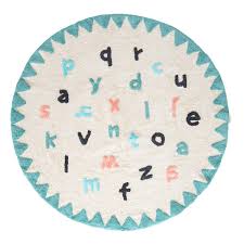 Welche vorteile hat ein waschbarer teppich? Minividuals Teppich Aus Baumwolle Alphabet Rund Kidswoodlove