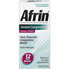 Afrin Severe Congestion Nasal Spray With Menthol Is A Fast Acting And Powerful Nasal Spray That Is Used To Provide Relief From S Nasal Spray Menthol Congestion