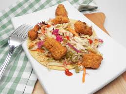 Air Fryer Crispy Fish Tacos With Slaw Fish Tacos Air Fryer Fish Recipes Air Fryer