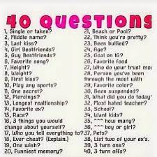 40 Questions Answer Only One Or Two Since Some Ask For Personal Info This Prodecure Is For Your Saf This Or That Questions Fun Questions To Ask Question Game