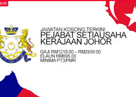 Jawatan kosong pejabat setiausaha kerajaan negeri sembilan (sukns). Jawatan Kosong Kerajaan Johor