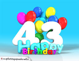 Liebesgrüße von niclas zum 43. 43 Geburtstag Bild Happy Birthday Mit Ballons Geburtstagsspruche Welt