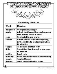 Seven Free Printable Worksheets Coloring Pages And A Paper Duckling Mask To Accompany A Make Way F Make Way For Ducklings Vocabulary Words Kindergarten Books