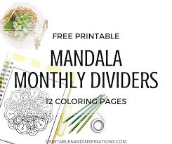 Select one of 1000 printable coloring pages of the category adult. Free Printable Mandala Coloring Monthly Pages Printables And Inspirations