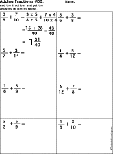 A fraction like 34 says we have 3 out of the 4 parts the whole is divided into. Adding Fractions With Different Denominators Worksheet Printout 3 Enchantedlearning Com