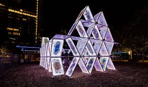 Now, lay another card between triangles 2 and 3. House Of Cards At Discovery Green 365 Houston