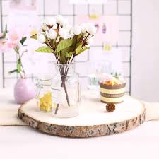 Check out this wood slab centerpieces and see more inspirational photos on theknot.com. 12 15 Rustic Natural Wood Slices Round Poplar Wooden Slab Table Ce Chaircoverfactory