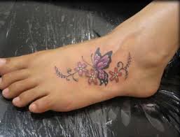 Cute Flowers And Butterfly Tattoos Ideas Best Tattoo Pictures Butterfly Foot Tattoo Foot Tattoos Foot Tattoos For Women
