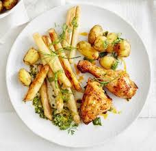 Ofenspargel Mit Huhn Und Mojo Verde Rezept Rezepte Spargelgerichte Einfach Kochen