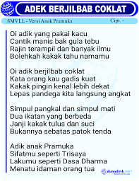 Oi adek berjilbab ungu. pernah denger lagu itu gak sih? Lirik Lagu Adek Berjilbab Coklat Versi Anak Pramuka