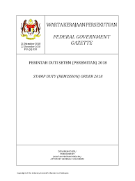 Pada menjalankan kuasa yang diberikan oleh subseksyen akta setem 1949 [akta peremitan 2. P U A 320 Perintah Duti Setem Peremitan 2018