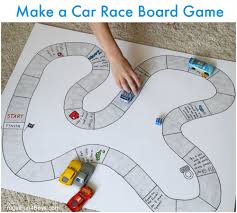 Make Your Own Car Race Board Game Frugal Fun For Boys And Girls Homemade Board Games Board Games Diy Board Games