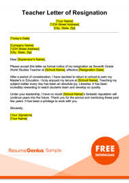 Resignation Letter Samples Free Downloadable Letters