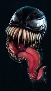 wallpaper venom teeth tongue black