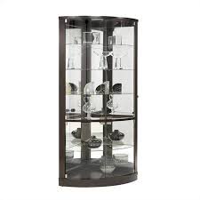 77 In Contemporary Corner Curio Walmart Com Corner Curio Curio Cabinet Curved Glass