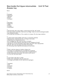 Straightforward advanced unit test 5 answer key. Unit 10 Test Answer Key