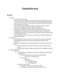 Crystalline Lens Anatomy