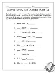 Worksheets are operations with decimals review work, all decimal operations with word problems, decimals work, exercise work, order of operations, multiplying decimals word problems. Decimal Review All Operations Self Checking Worksheets Differentiated