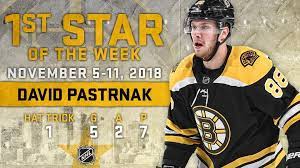 David Pastrnak Named Nhl S First Star Of The Week Star Of The Week One Star Nhl