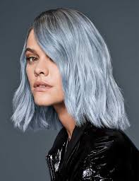 The 'denim hair' trend has women dying their locks a distressed shade of blue to match their favourite pair of jeans. Pastel Blue Haircolor Redken