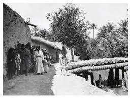 صورة تراثية من احدى القرى العراقية وتظهر احدى القناطر المصنوعة من جذوع النخيل Baghdad Iraq Iraq Baghdad