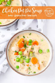 Chicken Pot Pie Soup Low Carb Gluten Free Peace Love And Low Carb Recipe Chicken Pot Pie Soup Pot Pie Soup Chicken Pot Pie