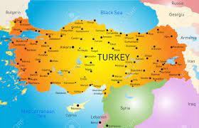 As the map of this country shows, it is washed by four seas: Vector Color Map Of Turkey Royalty Free Cliparts Vectors And Stock Illustration Image 32541835
