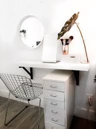 My New Minimal Vanity Table Using The Ikea Lack Shelf Vanity Decor Ikeahacks Minimal Scandinavian Ikea Lack Shelves Ikea Vanity Table Minimalist Vanity