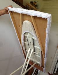 An Ironing Board Table It S Lightweight And I Can Lay My Work On It And Turn It Ea Sala De Artesania Ideas De Sala De Costura Sala De Almacenamiento Artesanal
