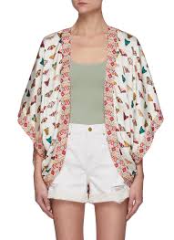 Alice And Olivia Tracy' Reversible Floral Butterfly Print Kimono Jacket