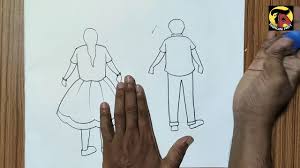 Geared for elementary art students. Very Easy Human Figure Drawing For Kids How To Draw Human Figure For Kids Tarun Art Youtube