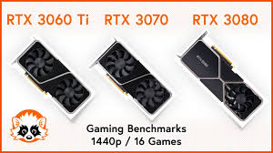 The 3060 ti features 4,864 cuda cores, 152 tensor cores, it has a boost clock of 1.665 ghz, 8 gb of memory and a power draw of just 200 w. Nvidia Geforce Rtx 3060 Ti Vs 3070 Vs 3080 Nvidia Rtx 3000 Gpus Compared In 16 Games 1440p Youtube