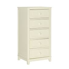 Top is broad enough for knickknacks and metal accents and straight lines give the chest a clean, modern look. Riverbay Furniture Wood Five Drawer Storage Chest In White Cream Rf 5018 2002220