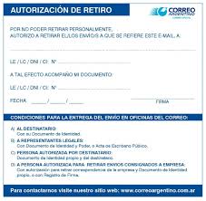 Somos la empresa nacional que permite integrar a todos los argentinos, asegurando la comunicación entre personas, empresas e. Autorizacion De Retiro Correo Argentino