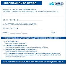 Somos la empresa nacional que permite integrar a todos los argentinos, asegurando la comunicación entre personas, empresas e. Autorizacion De Retiro Correo Argentino