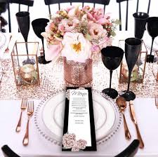 Pin By Vannesa B Argot On T H I R T Y F I N E Brunch Rose Gold Table Rose Gold Table Setting Pink And Gold Wedding