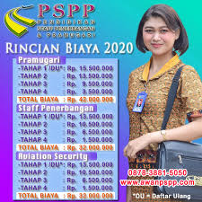 Berikut ini adalah detail data smk penerbangan medan Biaya Sekolah Pramugari 2020 Pspp Penerbangan