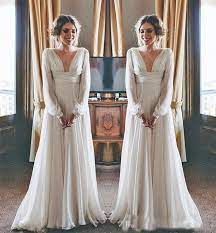 39 boho wedding dresses of your dream. Vintage Boho Wedding Dresses 2019 Long Sleeves V Neck Plus Size Chiffon Cheap Beach Country Maternity Bridal Gowns Greek Style Wedding Dresses Aliexpress