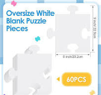 Amazon.com: Sonwyoung 60 Pcs Large White Blank Puzzle Pieces ...