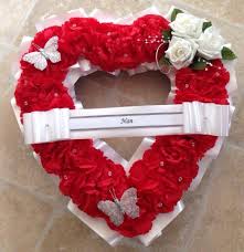 Maybe you would like to learn more about one of these? Artificial Funeral Flowers Silk Wreath Memorial Grave Red White Open Heart Rose