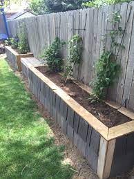 Raised Garden Bed Along Fence Final Phase Used Leftover Roof Shingles Building A Raised Garden Landscaping Along Fence Vegetable Garden Raised Beds