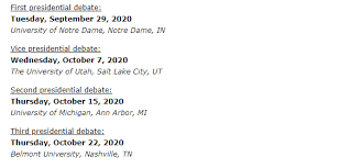 Dates Announced For General Election Presidential Debates