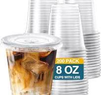 Amazon.com: SHOPDAY 8 oz-Plastic-Cups-with-Lids - 200 Pack ...