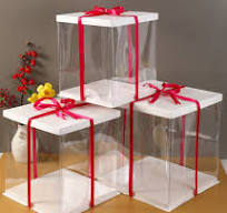 14” PET Clear Cake Box (Square) - 1
