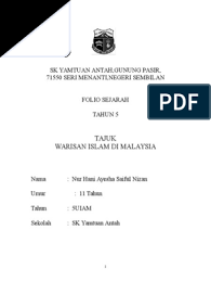 2 warisan islam di malaysia 3 bahasa. Folio Sejarah Tahun 5 2016