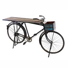 Vintage Bike Bar Table In 2020 Vintage Bike Decor Bicycle Decor Bicycle Bar
